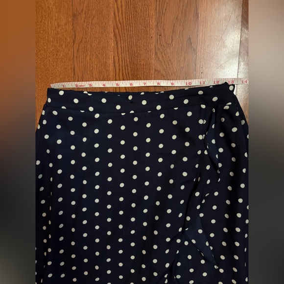 Lucy Paris Blue and White Midi Skirt with Ruffled High-Low Hem. Size Small - Picture 3 of 8